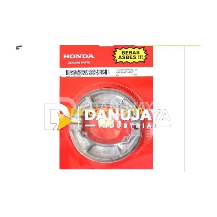 Kampas Rem Tromol - Brake Shoe KZL (43130KZL930) original honda 1000% 43130KZL930 - Tahan Lama, Non Asbes, Kompatibel BeAT & Vario Brake shoe original