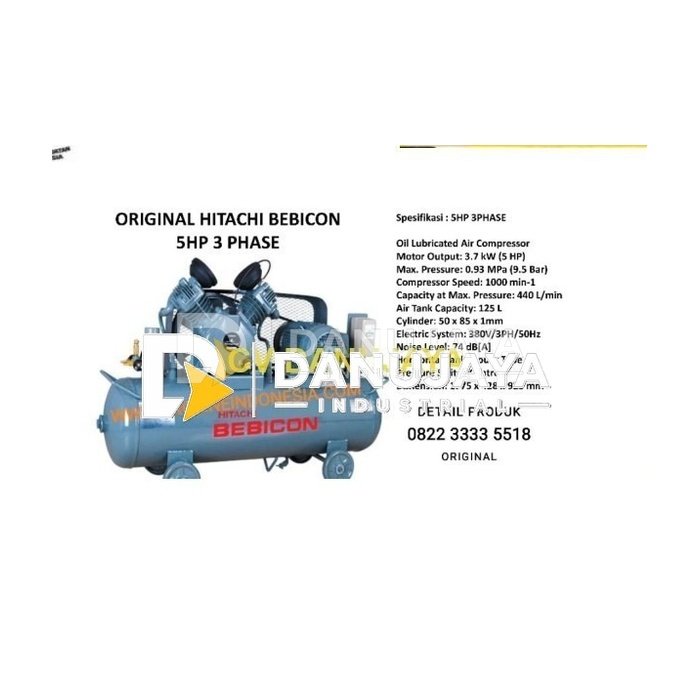 kompresor hitachi 5hp 3phase original