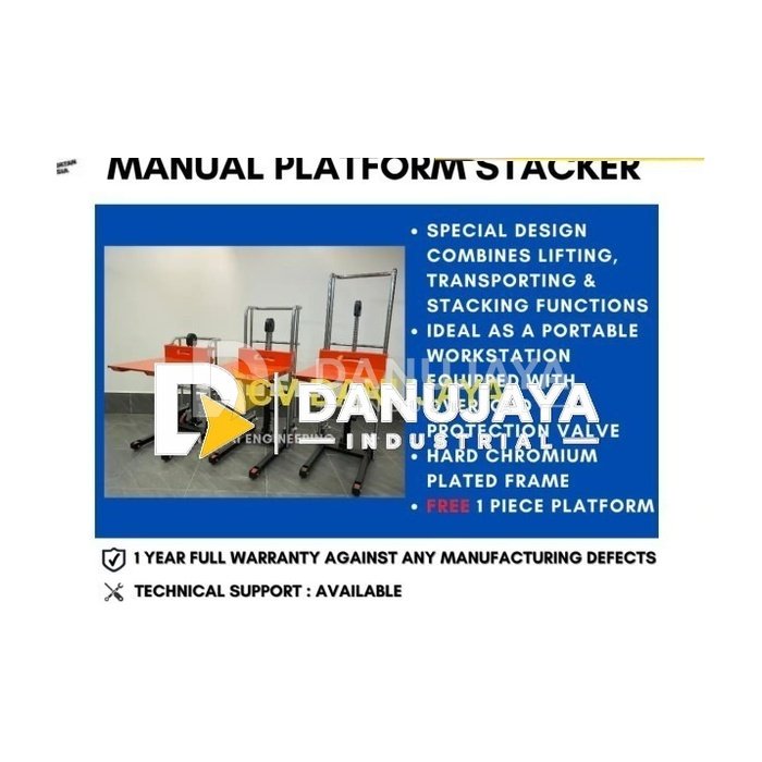 Mini Hand Stacker Platform 400kg Manual Superform 0.85m/ 1.2m/1.5m 1 TAHUN GARANSI