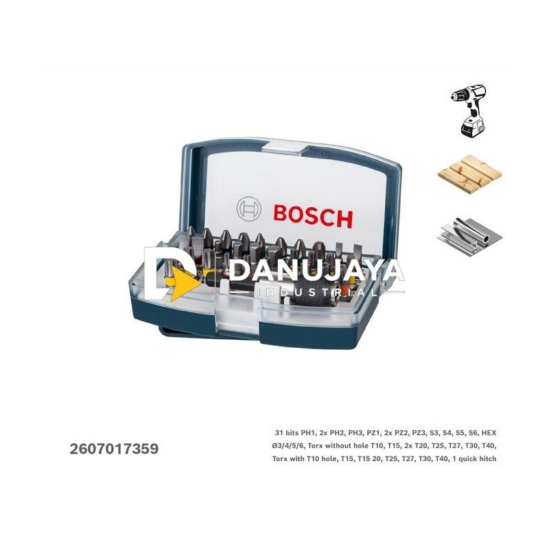 BOSCH Set Mata Bor dan Obeng X-Line 32 Pcs / Drill and Screwdriver Bit Set - 2607017359