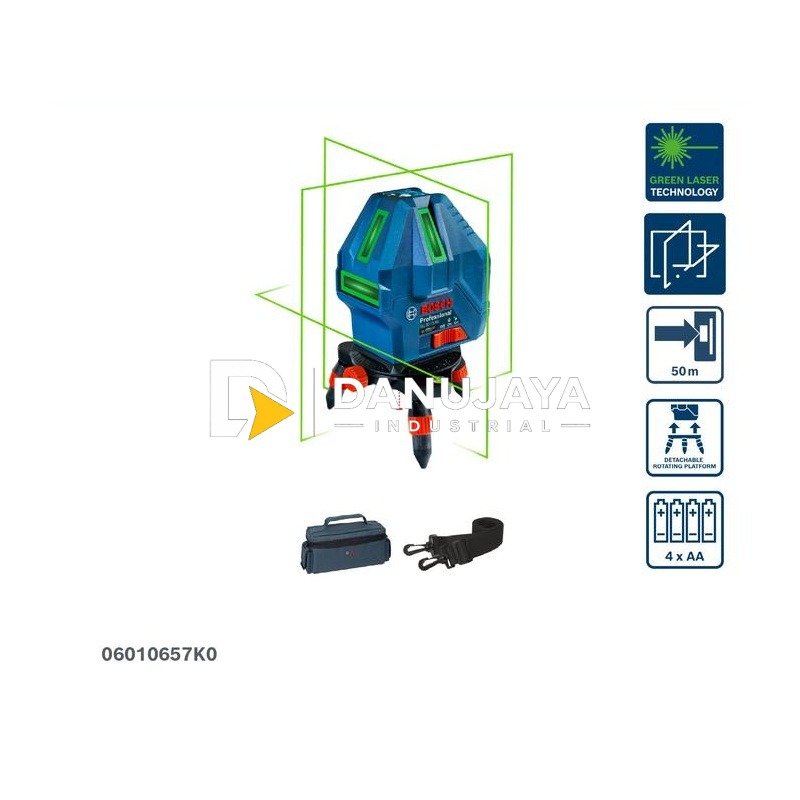 BOSCH PRO Laser Garis Level 2 Line Baterai - Line Laser Cordless GLL 50-15 XG | Alat Ukur Bangunan Tanpa Kabel - Garansi Resmi - 06010657K0