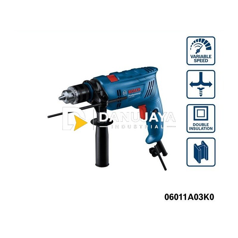 BOSCH PRO Mesin Bor Listrik 13mm - Impact Drill 600 Watt GSB 600 | Bor Multifungsi untuk Beton, Kayu, Besi, Tembok - Garansi Resmi - 06011A03K0