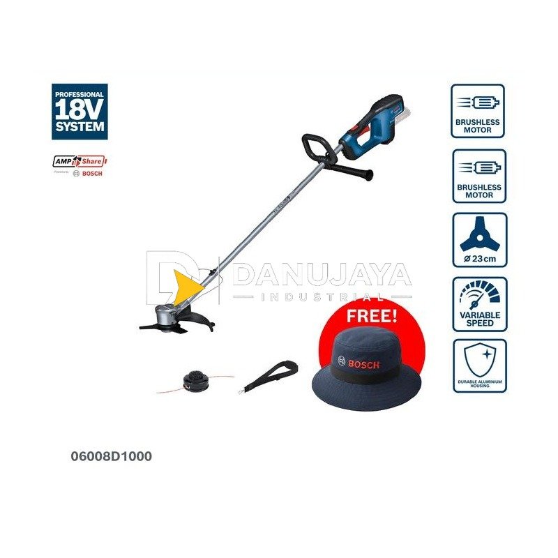 BOSCH PRO Mesin Potong Rumput - Cordless Brushcutter GFR 18V-23 | Alat Pemangkas Rumput Baterai - Garansi Resmi - 06008D1000