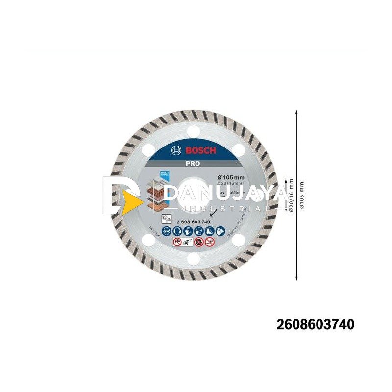 BOSCH Mata Gerinda Potong Material Serbaguna 4" - Diamond Cutting Disc PRO Multi Material | Batu Gerinda Cakram Pemotong Besi Baja untuk Angle Grinder Kecil - 2608603740