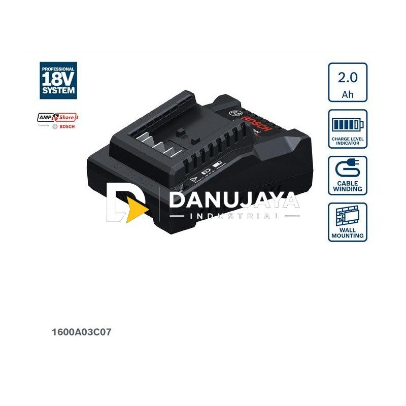 BOSCH PRO GAL 18V-20 (II) Charger Baterai 18V 2A Professional - 1600A03C07