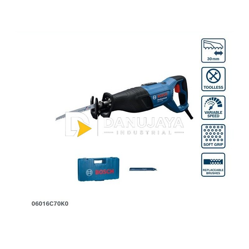 BOSCH PRO GSA 12-30 Sabre Saw 1200W | Gergaji Reciprocating Professional untuk Kayu, Logam & Pipa - 06016C70K0