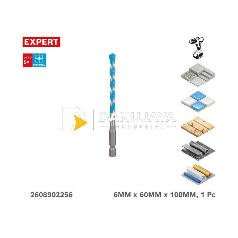 Bosch HEX-9 Multi Construction Drill Bit Mata Bor Multi Fungsi 6 x 100 MM - 2608902256