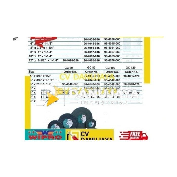 Batu Gerinda 6inch x 1inch x 1-1-4inch A46 - Wipro