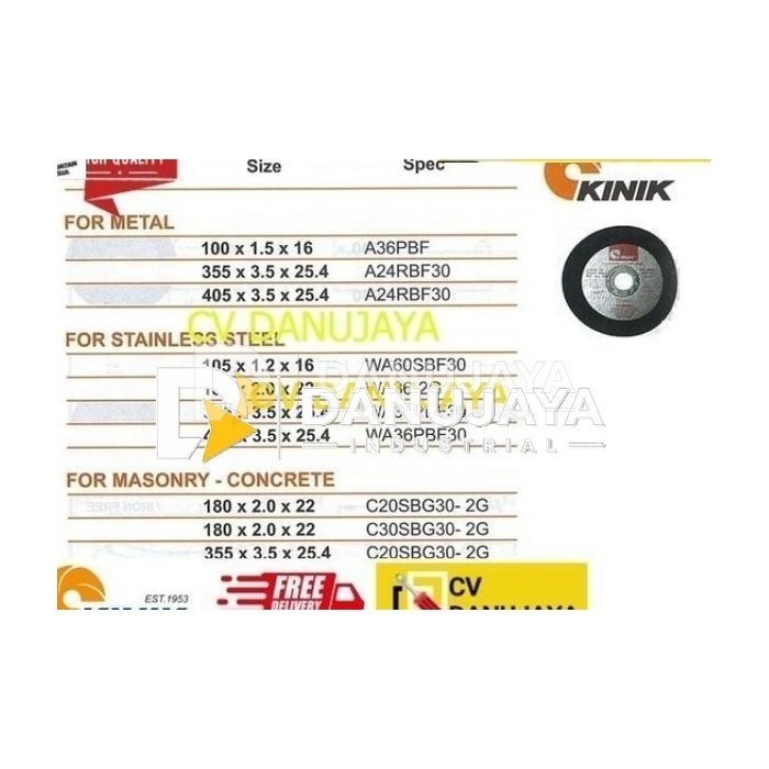 Batu Potong 100 x 1.5 x 16 mm Kinik TW