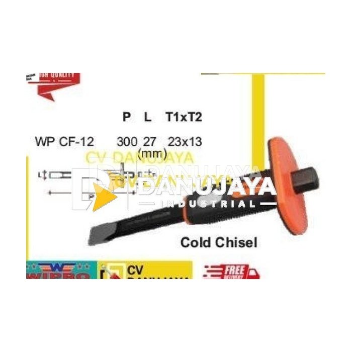 Betel Pahat Batu Beton Topi Cold Chisel Sherlock Baja CRV WPCF12 WIPRO