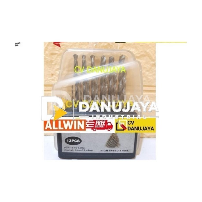 Bor Besi Set Putih set 13 Pcs size 1.5-6.5 mm - Allwin