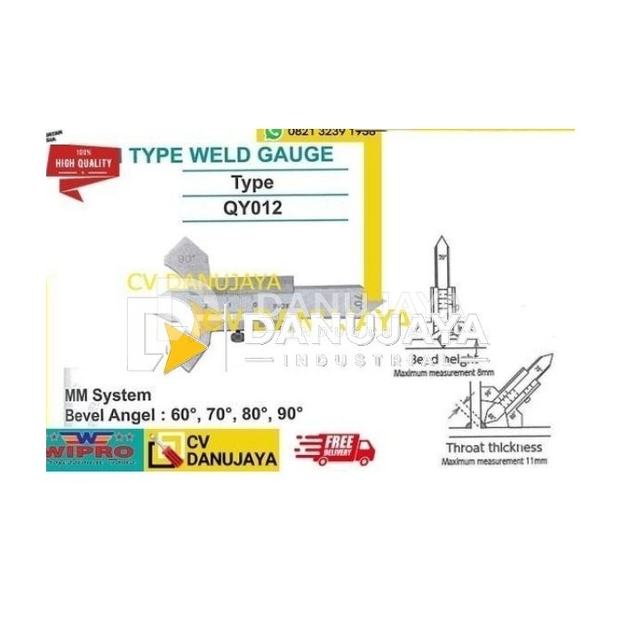 Cam type Weld Welding Weld Gauge Alat Ukur Las QY012 - Wipro