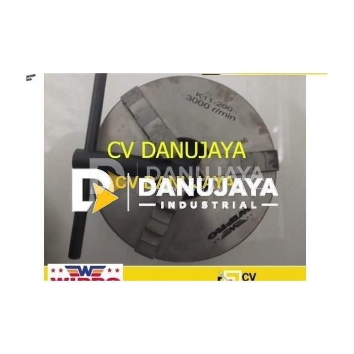 Catok Claw Chuck Kepala Mesin Bubut 3 Kaki 8 inchi 200mm Wipro