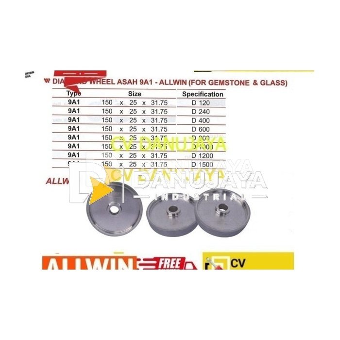 Diamond Grinding Wheel Gerinda Asah Size 150 mm - Allwin 9A1
