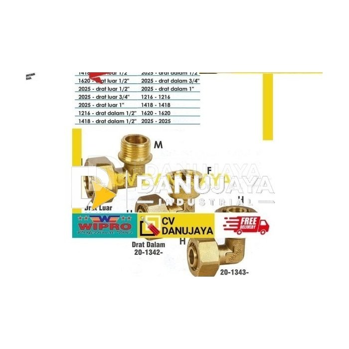 Elbow (L) Selang PE 1216-Drat Dalam 1/2 Inch - Wipro