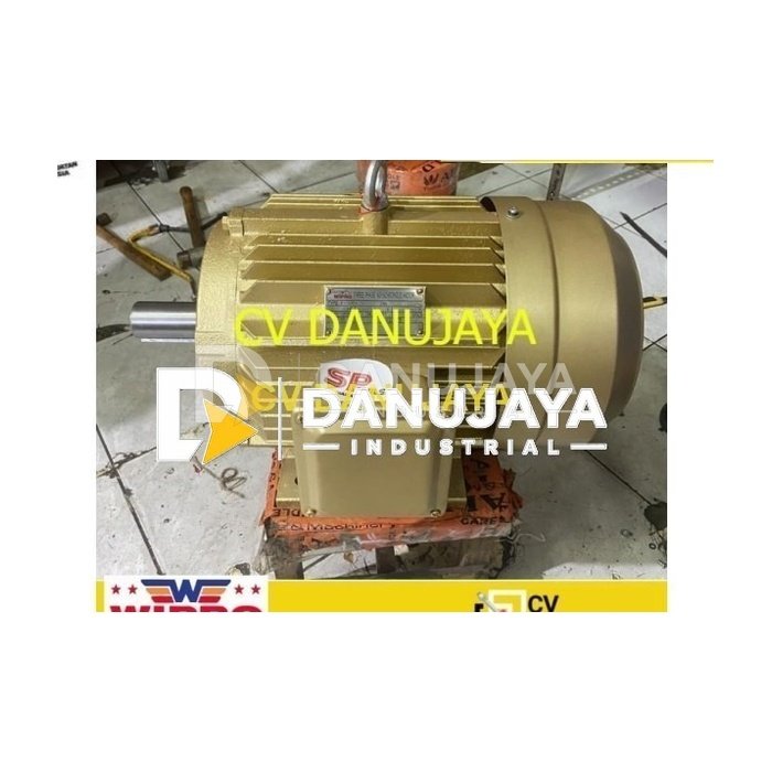 ELEKTROMOTOR DINAMO 7.5HP 3 PHASE PUTARAN LAMBAT 1440RPM WIPRO