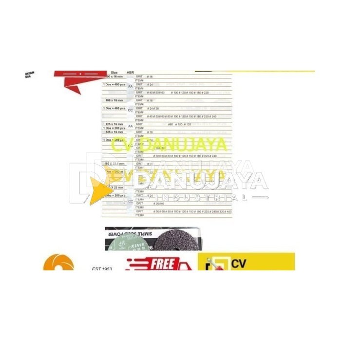 Fibre Abrasive Disc Amplas Bulat Fiber 180 x 22 mm Grit AA40 Kinik
