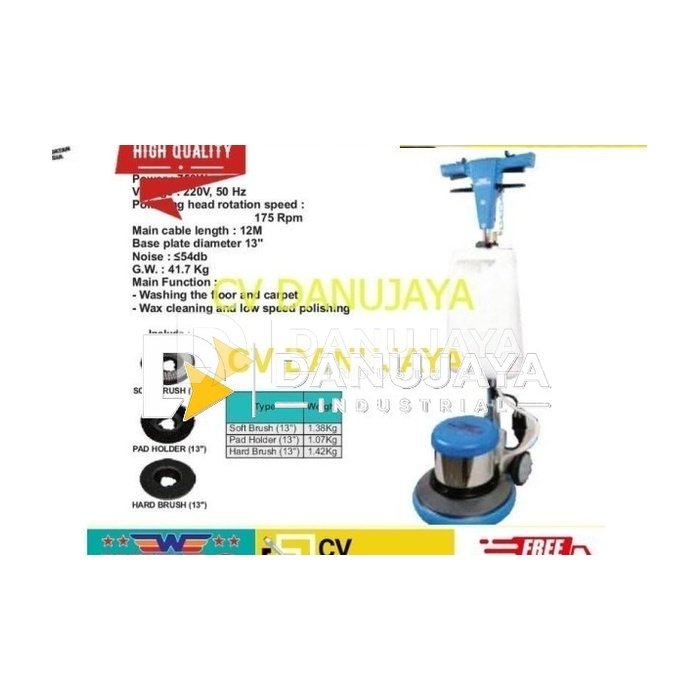 Floor washer Mesin poles lantai Pembersih lantai SL 013 uk 13" Wipro