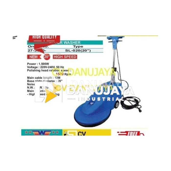 Floor washer Mesin poles lantai Pembersih lantai SL 020 uk 20"Wipro Or