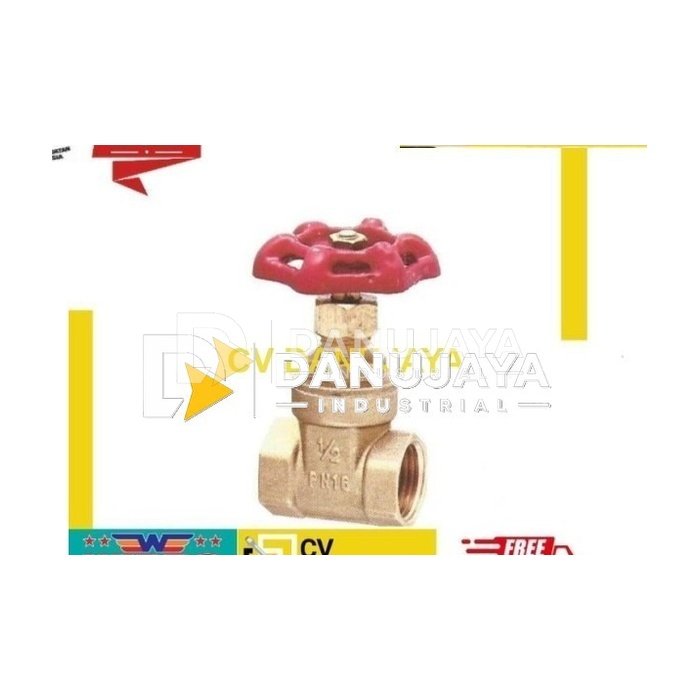 Gate Valve Kran Keran Air Pdam Kuningan Size 1/2 Inch - Sailing G2045