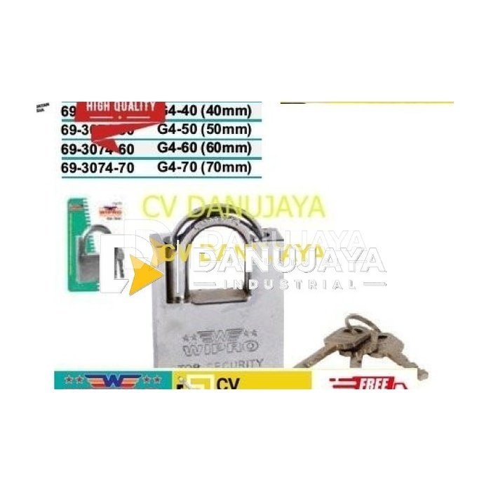 Gembok Kunci Pagar Besi G4 Size 70 mm G4-70 WIPRO