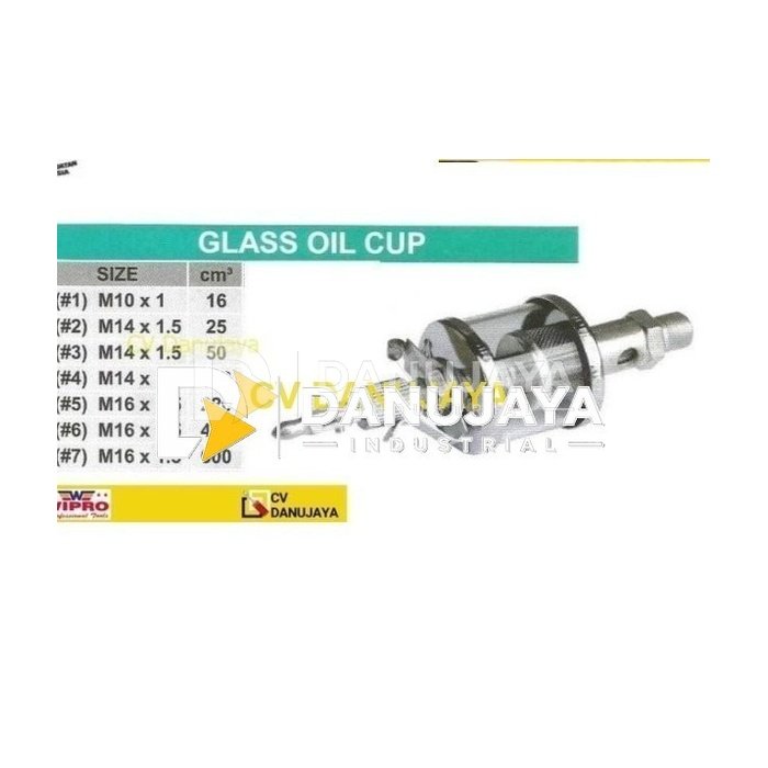 Glass Oil Oli Cup Glas Mangkok tabung M16 x 1.5 Kap. 400 CM3 Wipro