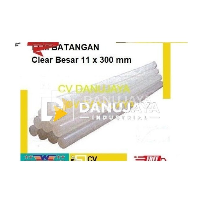 Glue Gun Stick. Lem Batang Clear Besar 11x300mm 1kg 25Pcs Wipro