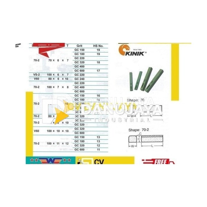 Honing Stone - Batu Honing Shape VS-2 100x6x7 Grit 220 - Kinik