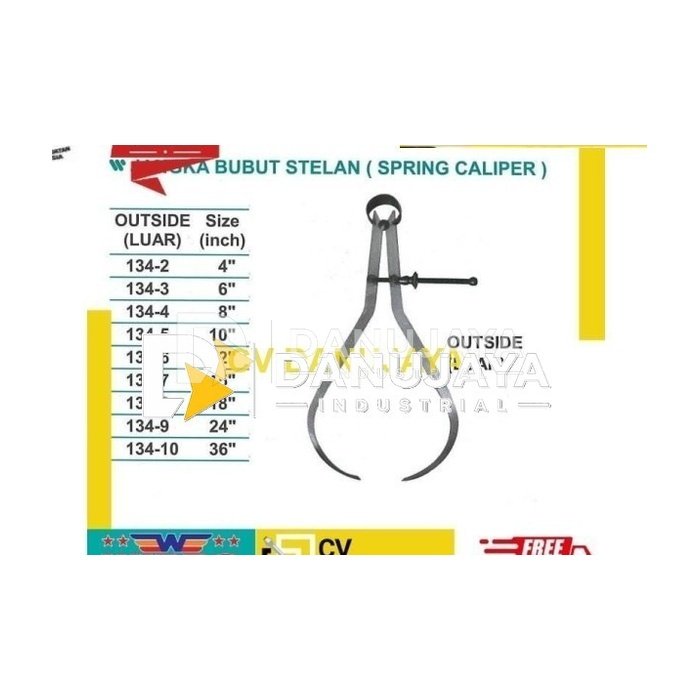 Jangka Bubut Stelan Luar - Spring Caliper Outside Size 36 Inch - Wipro
