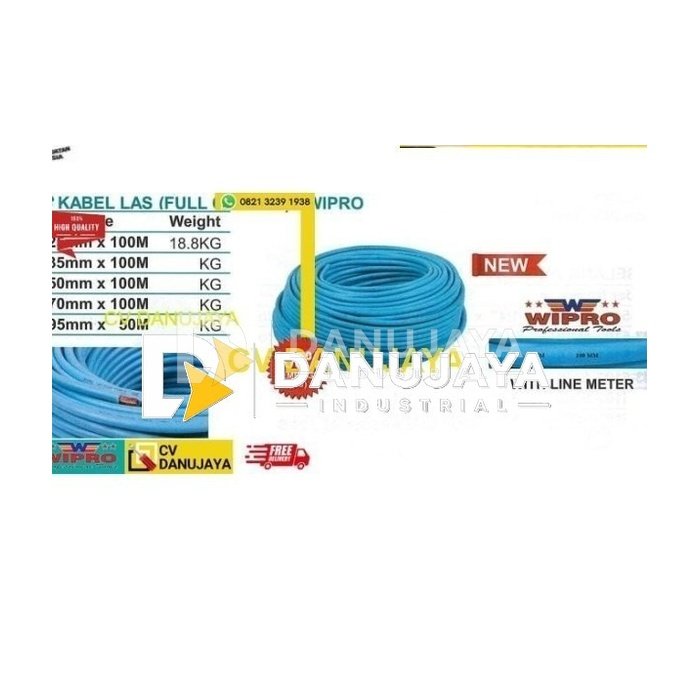 Kabel Las (Full CU 100%) size 25mm x 100 Mtr Wipro