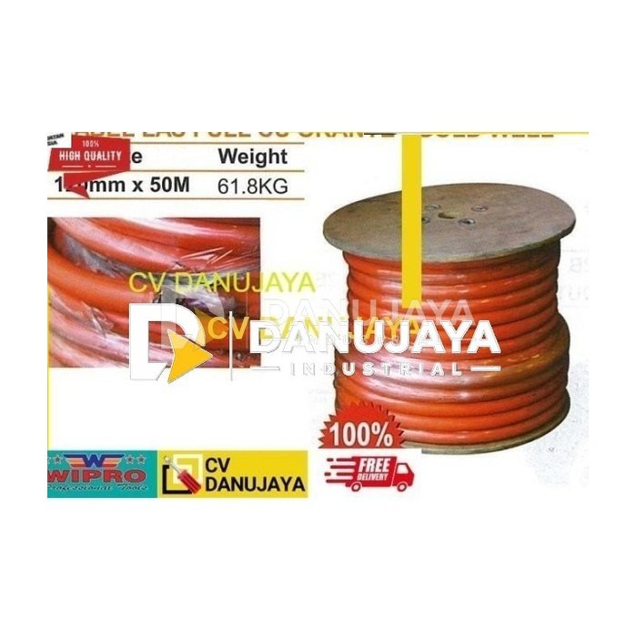 Kabel Las Full CU Orange size 120mm x 50 Mtr Gold Well