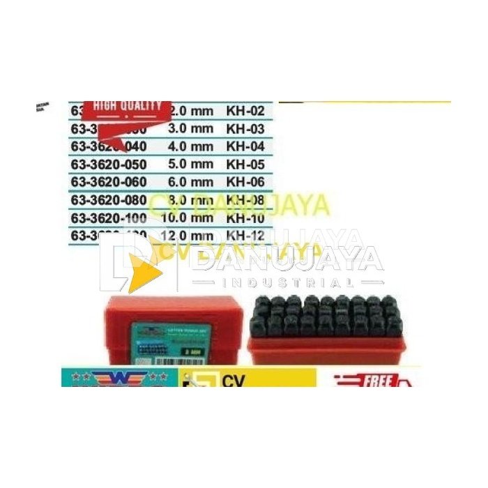 Ketok Huruf Letter Punch Set (A-Z) Size 8.0 KH-08 WIPRO