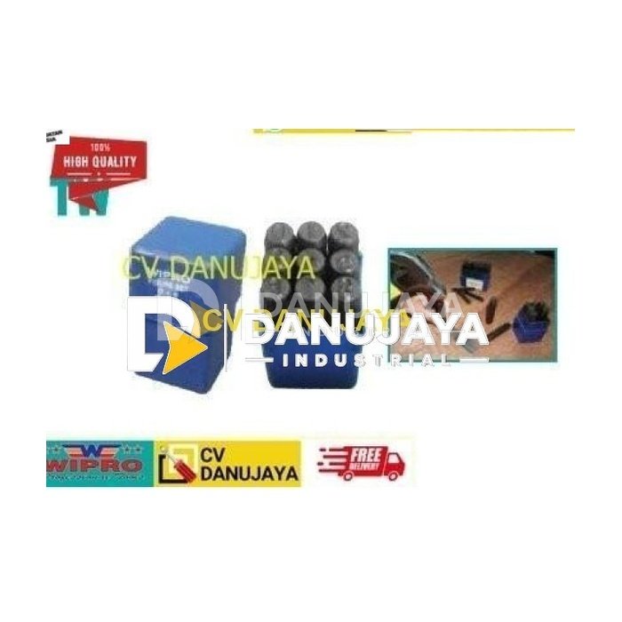 Ketok Pahat Leter Cap Besi Plat Angka Set (0-8) Size 12.0 mm WIPRO