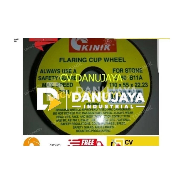 Kinik Batu Gerinda Gurinda Mangkok Flaring Grinding Wheel Cup 4 Inch