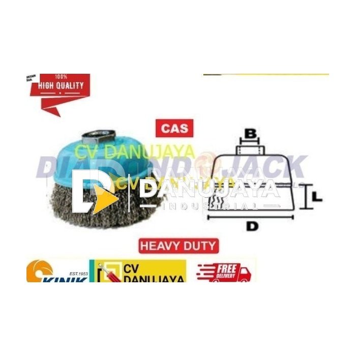 Kinik Sikat Batu gerinda mangkok cup Stainless Heavy Duty
