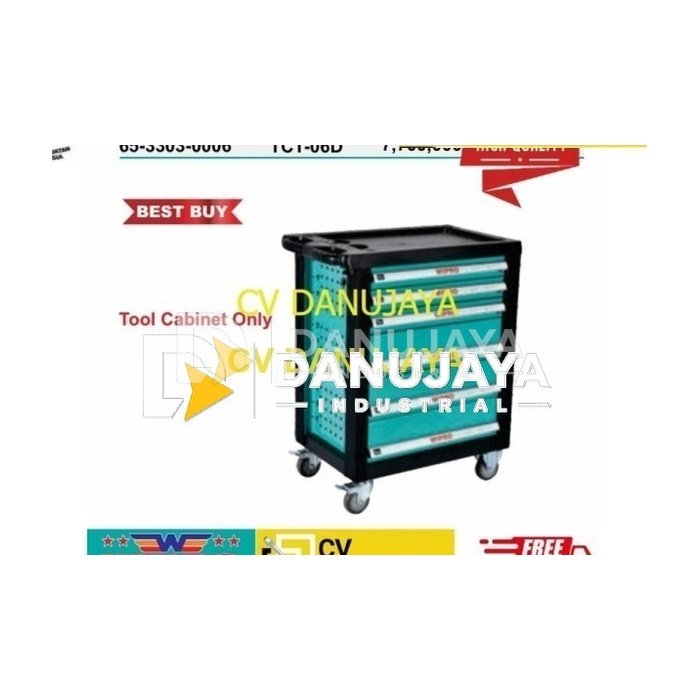 Kotak Lemari Tool Box Kabinet Trolley 6 Drawer WIPRO TCT 06 D TCT06D