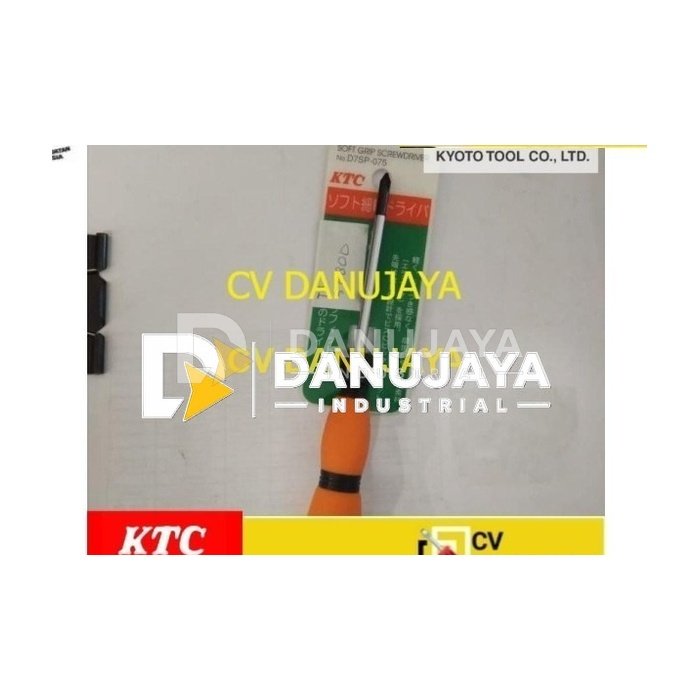 KTC D7SP 075 Soft Grip Screwdriver Obeng Plus 3inchi