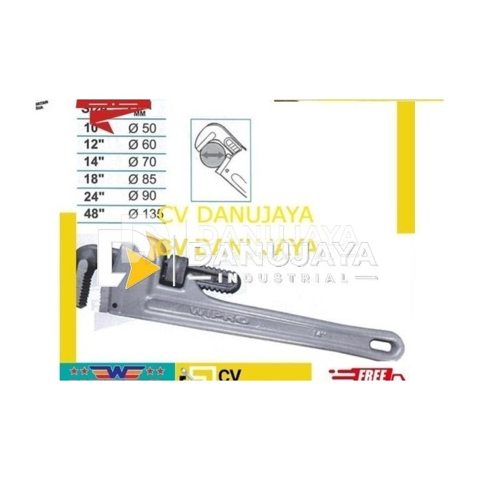 Kunci Pipa Handle Gagang Alumunium 48 inch Wipro