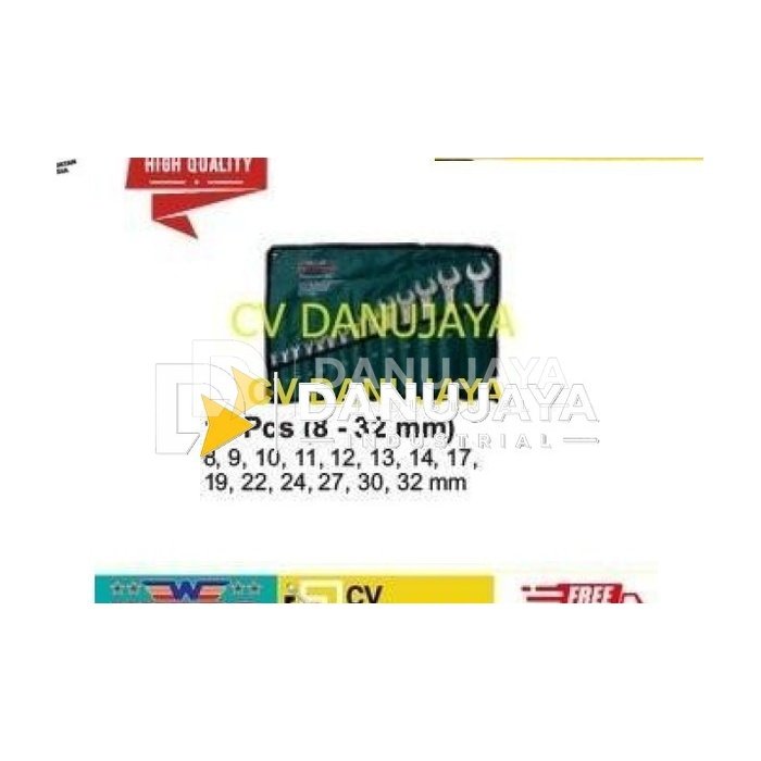 Kunci Ring Pas Set (CR) CRV Size 8-32 mm / 14 Pcs - WIPRO