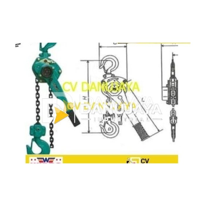 Lever Block Blok Lifting Ratchet Tuas Hoist Wipro 0.75 Ton x 1.5 M