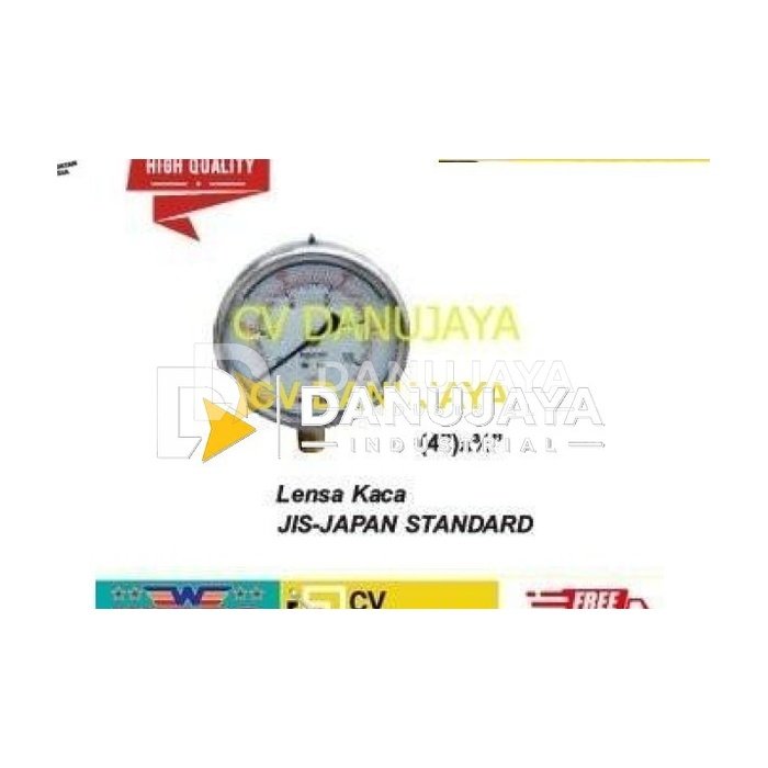 Manometer Minyak Pressure Gauge Oil Size 4" x 3/6" x 500 Kg - WIPRO