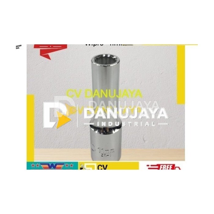 Mata Sock / Kunci Sock Deep / Panjang 1/2" 12 PT 11 mm Wipro