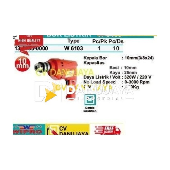 MESIN BOR LISTRIK - W 6103 WIPRO