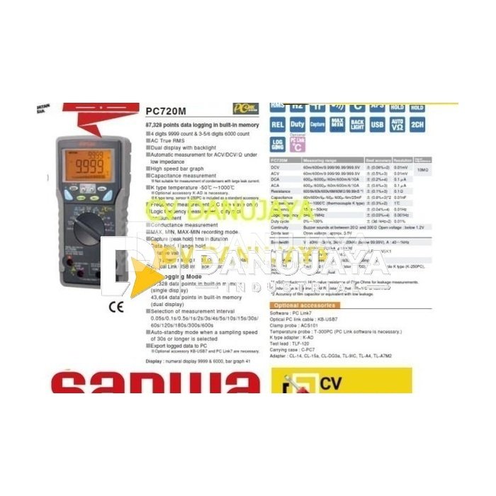 Multitester Multimeter Digital PC Connection SANWA PC720M
