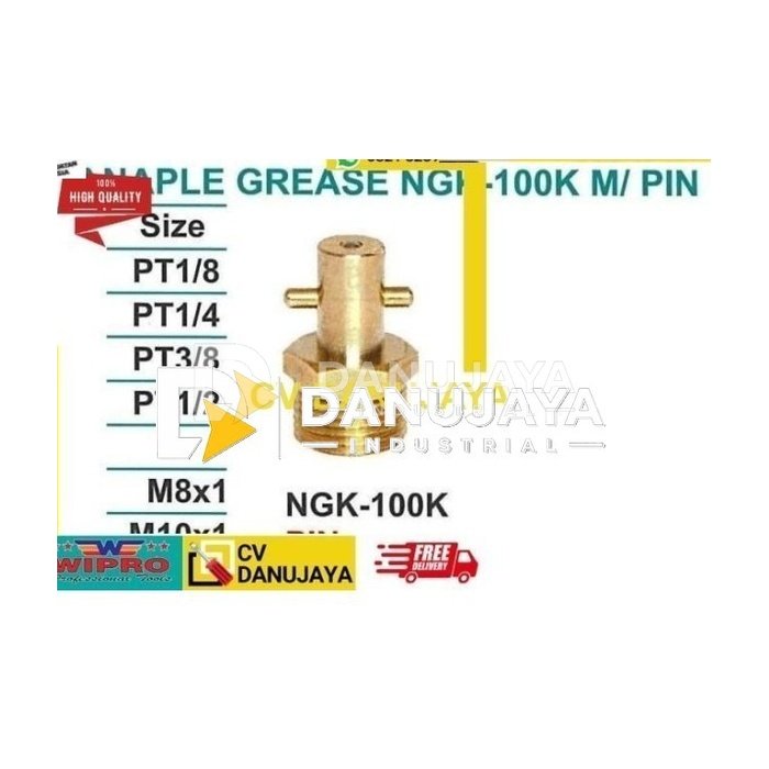Naple Nepel Nipel Napple Grease NGK-100K Model Pin - Wipro PT1/8