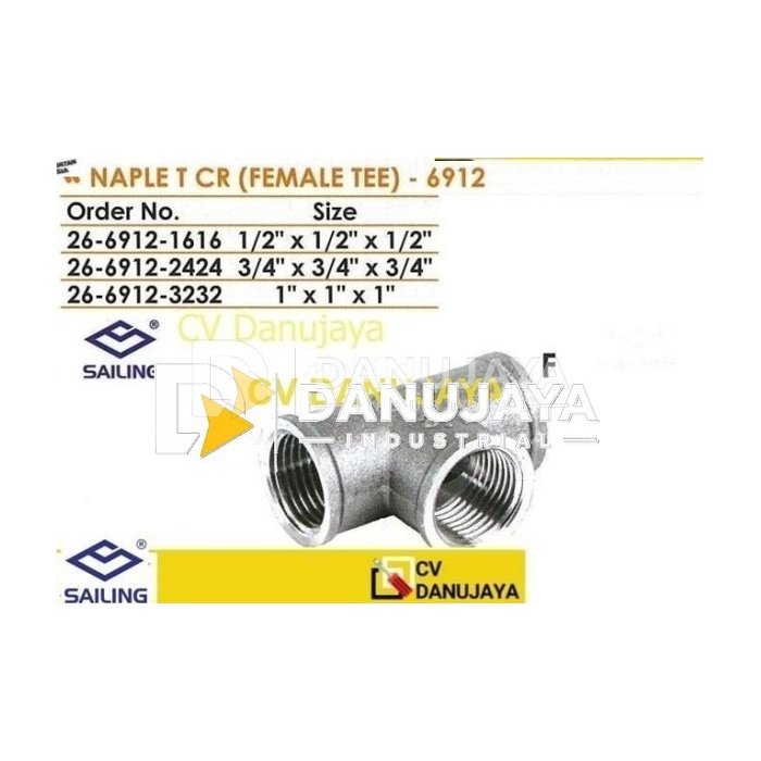 Naple Nepel Nipple T Female Chrome (Krom) - Sailing 6912