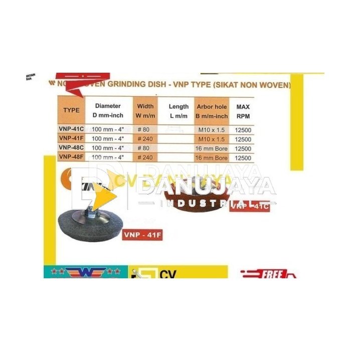 Non Woven Grinding Dish (Sikat Non Woven) 4"-100mm - Kinik VNP41C