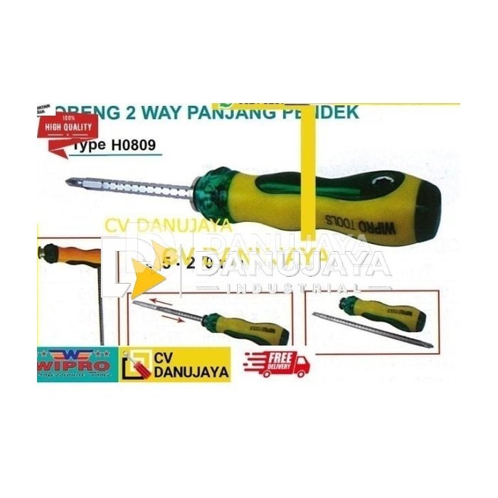 Obeng 2 Way Pendek - Panjang 215 - 270mm Wipro H0809