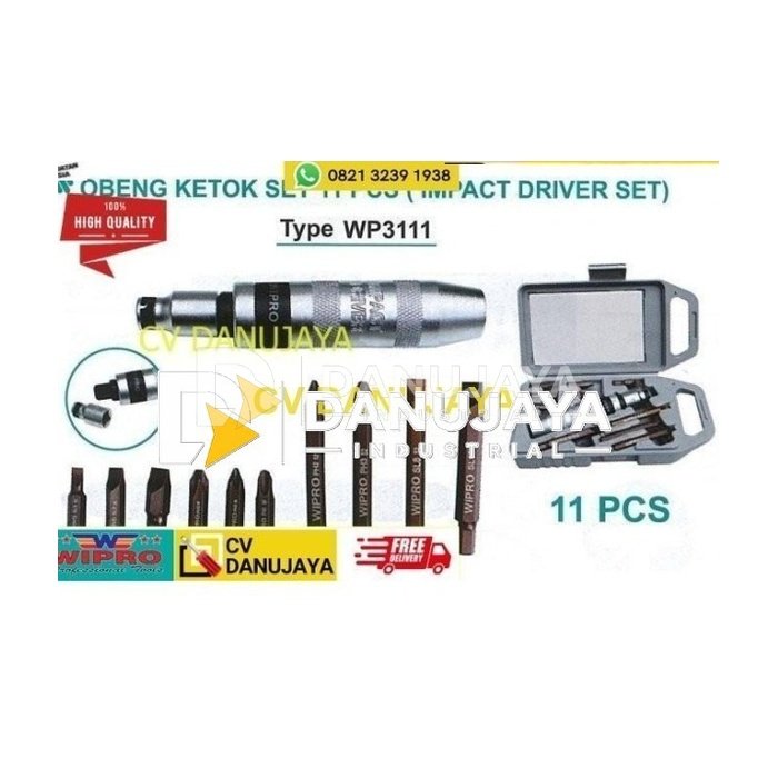Obeng Ketok Set 11pcs (Impact Driver Set) Wipro