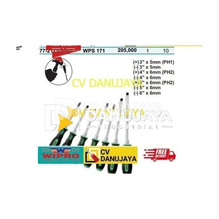 OBENG TEMBUS HANDLE TPR SET - 7PCS (WPS 171) WIPRO